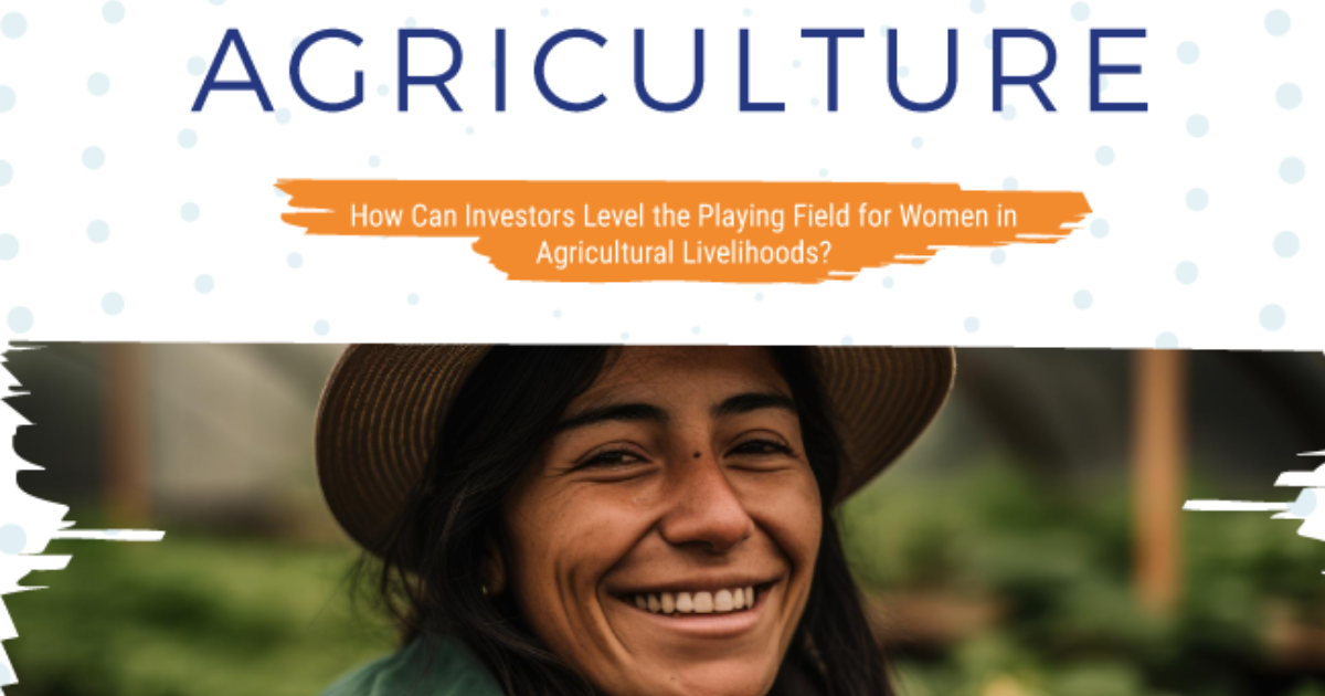 Insight Brief 5. Agriculture | Value For Women